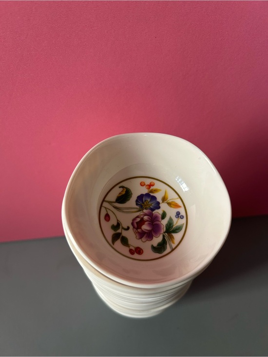 The Unbranded Brand Other - Porcelain Floral Ramekin - White with Multicolor Flower Design